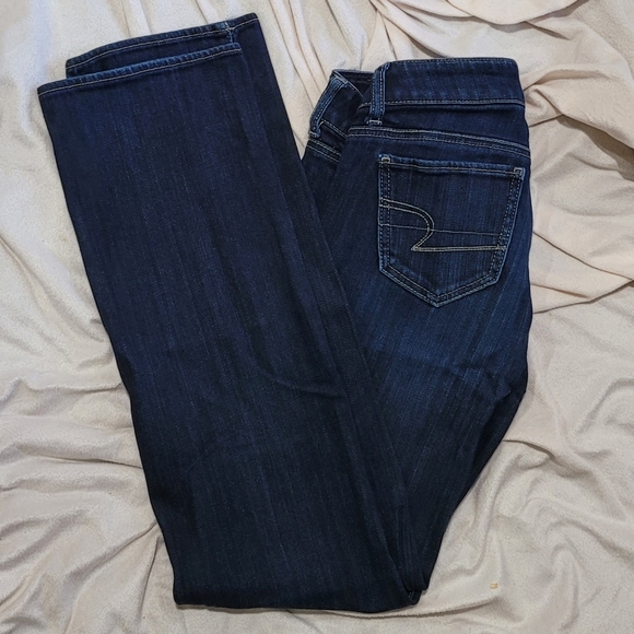 American Eagle Dark Wash Straight Leg Jeans 0S - Picture 7 of 11